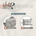 thumbnail image 2 of Elegant Comfort Soft & Plush Sherpa Comforter - Lilith Plaid Collection, 3-Piece Bed Set, Reversible Down Alternative Micro-Suede, Plaid Design, Cal King, Autumn Taupe, 2 of 4