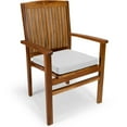 thumbnail image 5 of All Things Cedar TE90-24-W 7-Piece Teak Extension Patio Table Stacking Arm Chair Set | White Cushions - 72L x 36W x 30H, 5 of 5