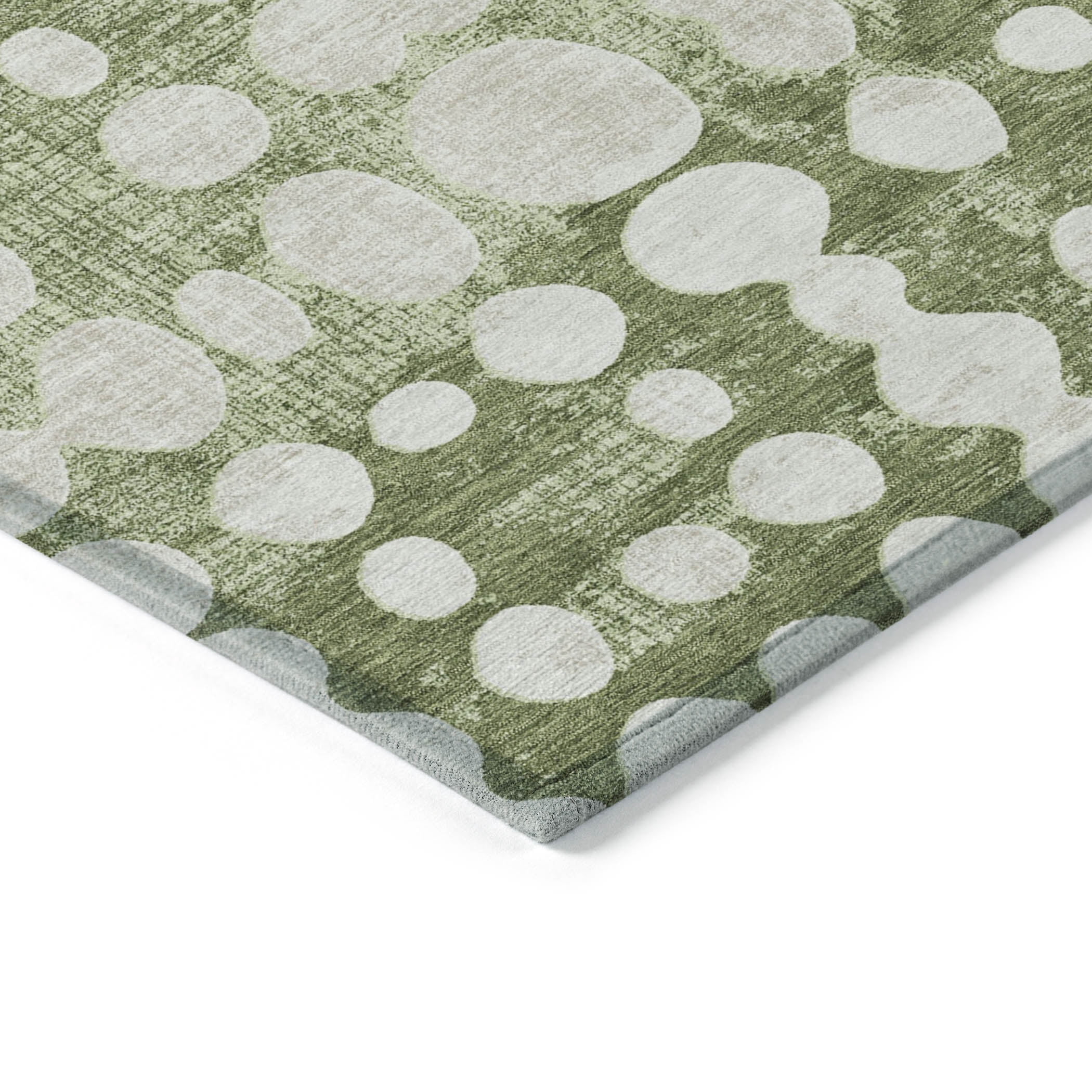 Addison Rugs Chantille Indoor/Outdoor Transitional Circles Aloe Washable Rectangle Rug, 1'8" x 2'6"