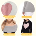 thumbnail image 6 of YEMAK Women's Pullover Sweater Long Sleeve Crewneck Cute Heart Cable Knit MK3506 (S-L)-GREY/BLACK-S, 6 of 7