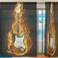 thumbnail image 2 of FREEAMG Electric Guitar in Fire Sheer Window Curtain Panel Drape 55x78 Inch for Living Room Bedroom Kids Room 2 Piece, 2 of 4
