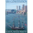 thumbnail image 1 of USS Constitution and Boston Skyline (36x54 Giclee Gallery Art Print, Vivid Textured Wall Decor), 1 of 3