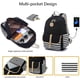thumbnail image 2 of Bonita mochila negra con puerto de carga USB + estuche para lápices, adolescentes y niñas para la escuela, mochila para niños para viajes, 2 of 5
