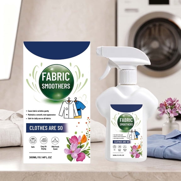Fabric Wrinkle Release Spray 300ml, Wrinkle Remover Spray for All Fabrics, Gentle Fabric Smoother With Mild Fresh Scent, Portable Travel Size for Clothes and Garments