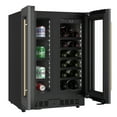 thumbnail image 4 of KoolMore Reserve 24 in. French Door Dual Zone Panel Ready Under-Counter Cooler with Black Shelves and 20 Bottle Capacity in the Right Zone and 2.1 Cu. Ft. on the Left in Black (KM-CWB24-BPR), 4 of 12