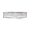 thumbnail image 3 of 925 Sterling Silver Beveled Edge 6mm Brushed Fancy Band Ring Size 8 -  Jewelry Gift for Mom, 3 of 6
