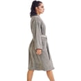 thumbnail image 4 of TowelSoft Women's 100% Cotton Terry SPA Bathrobe Gray One Size, 4 of 6