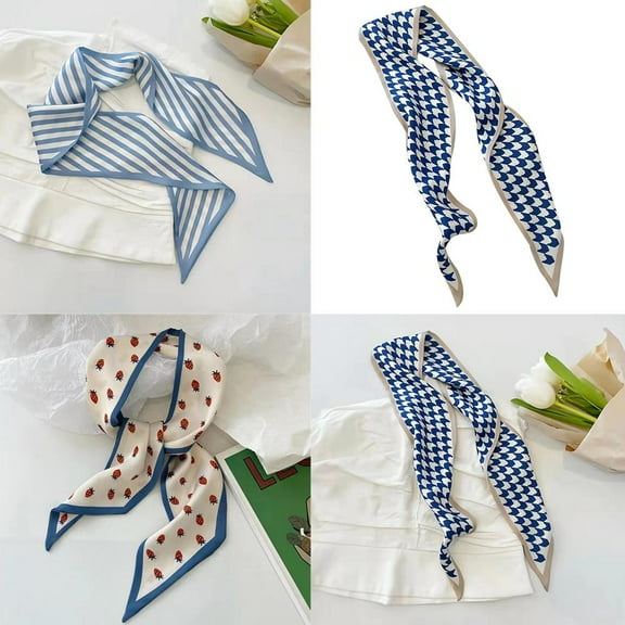 SSKFHGI Multifunctional Female Tie Hair Silk Scarf Hair Ribbon Tie Streamer Hair M2