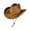 Brown, variant on Western Cowboy Hat for Women, Embroidered Suede Wide Brim with Windproof Chin Strap, UV Protection Sun Hat, 1 Piece, One Size