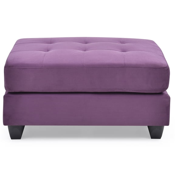 Xukmct Microfiber Footrest with Wood Frame, Upholstered Ottoman for Living Room, Office, Bedroom, Purple