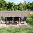 thumbnail image 1 of vidaXL 7 Piece Garden Dining Set with Cushions Poly Rattan and Steel, 1 of 5