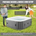 thumbnail image 5 of 73in Square Hot Tub for 4-6 Person, Seizeen Inflatable Hot Tub Home SPA for Outdoor, 910L Capacity, 130pcs Massage Jets, w/4 Filters, Lockable Cover, Storage Bag, 2 Cup Holder, Gray, 5 of 9