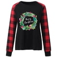 thumbnail image 4 of SELONE Christmas Tshirt Women's Long Sleeve Xmas Pullover Tops Merry Christmas Tees Blouses Plaid Christmas Themed Clothing Christmas Outfits Ideas Holiday Attire Party Collection Red 2XL, 4 of 4