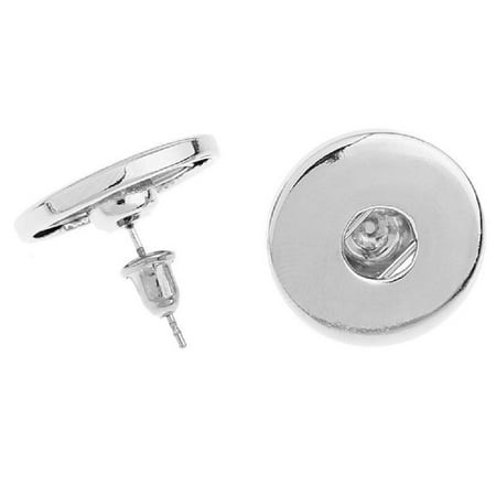 Snap Post - Round Earring Post Stud W/Stoppers Fits Metal Snap Press Buttons uses 18mm button RN