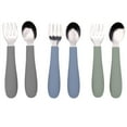 thumbnail image 1 of Utensilios para niños pequeños WeeSprout, 3 tenedores y 3 cucharas de acero inoxidable, 1 of 7
