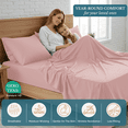 thumbnail image 2 of Casa Platino Split King Size Bed Sheets Set - Washed Ultra-Soft Microfiber Split King Bed Sheets - Extra Soft - 5 Piece Set - Bedding Sheets & Pillowcases, Split King-Sepia Rose, 2 of 9
