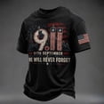 thumbnail image 2 of 9/11 Shirt Men 911 25th Anniversary USA Flag Patriotic Tshirt Short Sleeve Crewneck American Flag Faith Hope Courage Tee Tops, 2 of 5