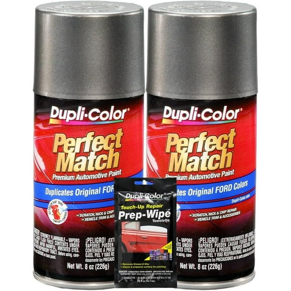 Dark Gray Exact-Match Automotive Paint for Vehicles - 8 oz, Bundles with Prep Wipe (3 Items)