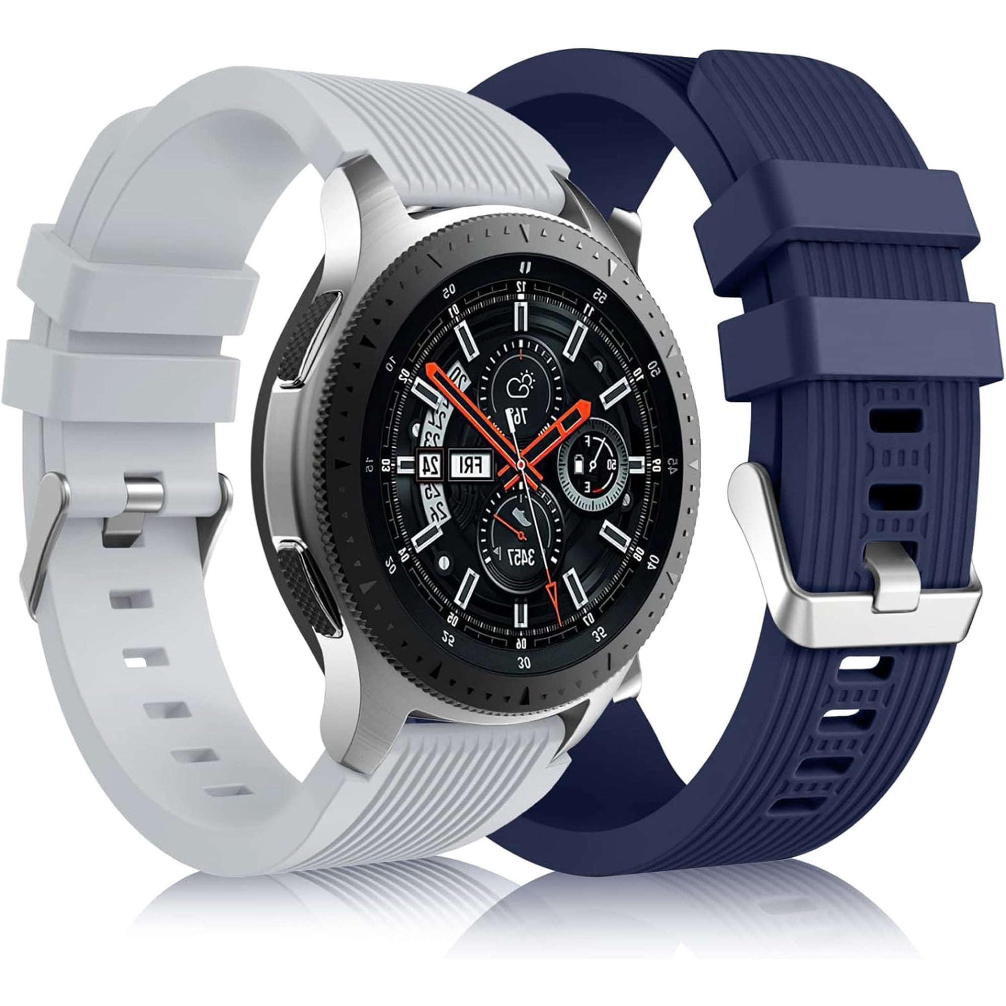 Tianle [2 Pack] Band Compatible with Samsung Galaxy Watch 3 45mm/Galaxy Watch 46mm Bands/Gear S3 Frontier, 22mm Smart Watch Band Silicone Casual Straps Accessories for Women Men