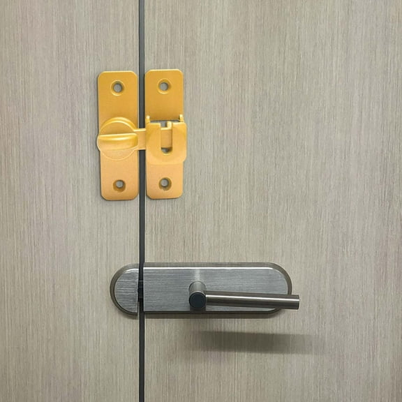 Sliding Door Security Lock Latch 90 Degree Door Bolt Lock with Screws, Heavy Duty Door Safety Lock for Sliding Door Cabinet Pet Door Bathroom, Aluminum Door Lock Latch for Home Security Protection