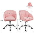 thumbnail image 3 of Yaheetech Swivel Rolling Desk Chair Makeup Vanity Chair with Armrests, Simple Pink, 3 of 9