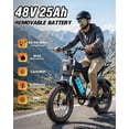 thumbnail image 4 of Bopzin Electric Bike for Adults, 1500W Peak & 35MPH,Smart App & Anti-Theft, 48V/25Ah, 20"x4.0 Fat Tire Ebike, UL2849  E-Mountain Bike, 4 of 10