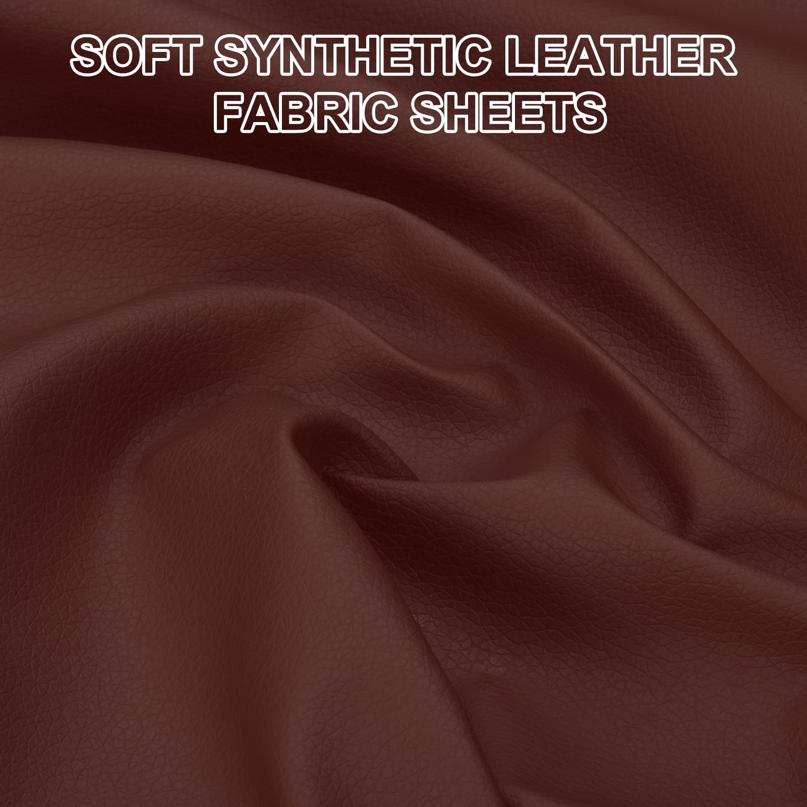 63x39.4in Faux Leather Sheets, Faux Leather Fabric Sheets Vinyl Fabric Synthetic Soft Waterproof for Replacement Upholstery Car, Dark Brown Red