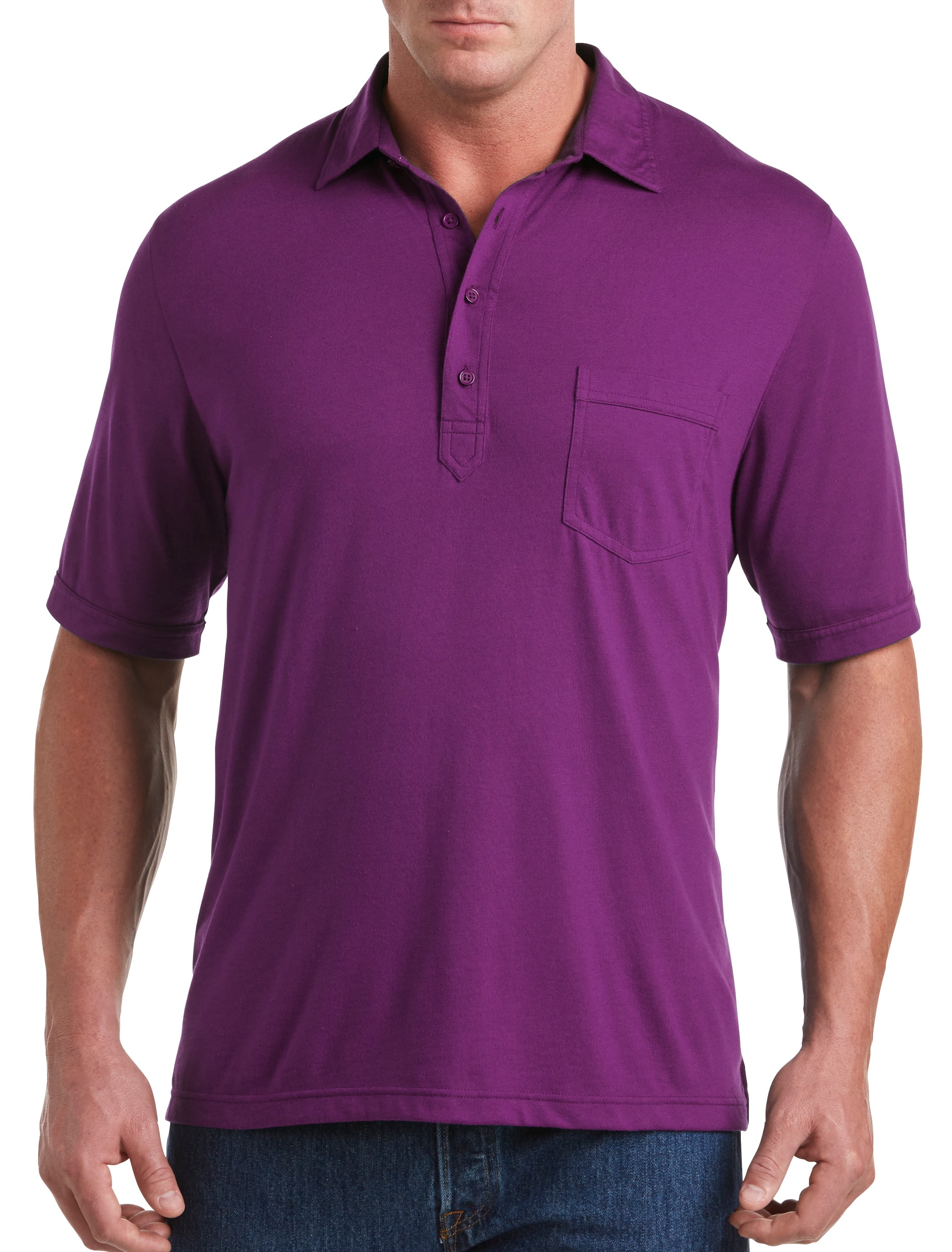 Harbor Bay by DXL Big and Tall Men's Golf Polo Shirt, Plum Caspia