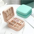 thumbnail image 3 of Jewelry Box Jewelry Display Travel Jewelry Case Boxes Portable PU Leather Earring Necklace Ring Zipper Small Jewelry Case Exquisite Craftsmanship, Durable and Practical (Color : Black), 3 of 7