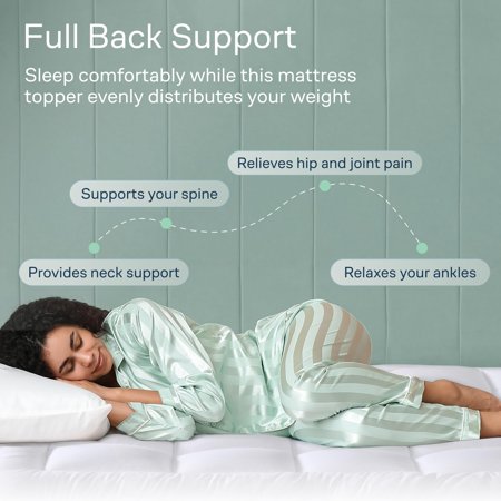 Niagara Sleep Solution 100% Cotton Top Queen Size Mattress Pad, Pillow Top