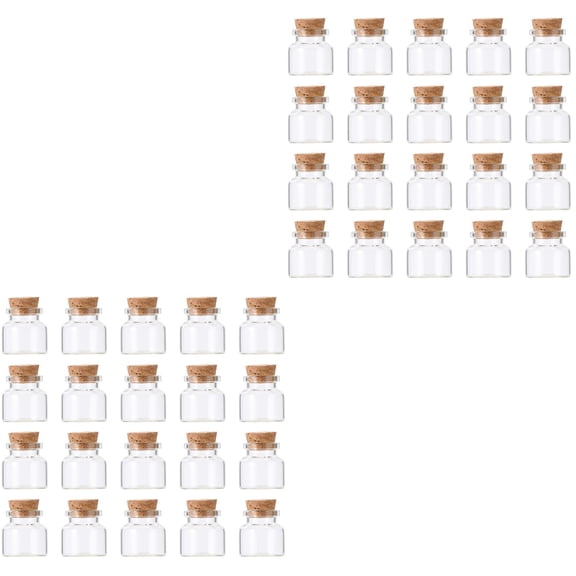 40 pcs  Cork Glass Bottles Transparent Wish Jars Mini Storage Bottle Tea Subpacking Bottles Flower Tea Bottle for Home Party (30x30mm 10ml)