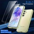 thumbnail image 3 of JETech 3 in 1 Matte Case for Samsung Galaxy A55 5G with 2-Pack Tempered Glass Screen Protector, Translucent Frosted Shockproof Phone Cover with Camera Protection (Lime), 3 of 6