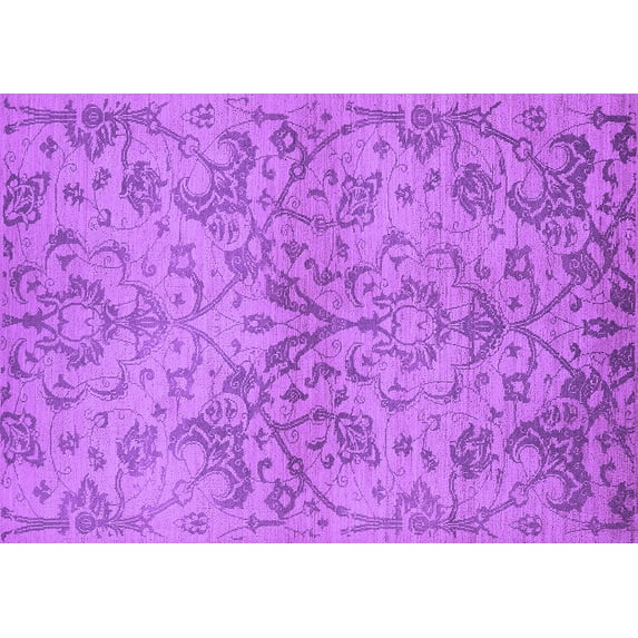 Ahgly Company Indoor Rectangle Oriental Purple Industrial Area Rugs, 8' x 10'
