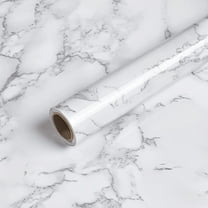 Caltero Marble Wallpaper Peel and Stick White Black Contact Paper Locker Wallpaper for Bathroom Kitchen Walls, 15.7"x118"