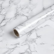 Caltero Marble Wallpaper Gray Peel and Stick Wallpaper for Countertop, 15.7"x118"