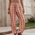 thumbnail image 2 of Zpanxa Wide Leg Pants Woman Slim Slightly Elastic Versatile Plaid Wide Leg Casual Pants Red M, 2 of 6