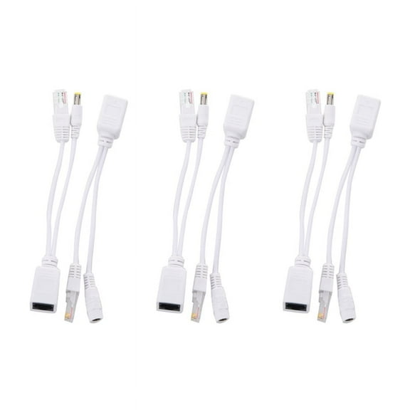 3X Passive Power over Ethernet PoE Adapter Injector   Splitter Kit 5v 12v 24v 48v