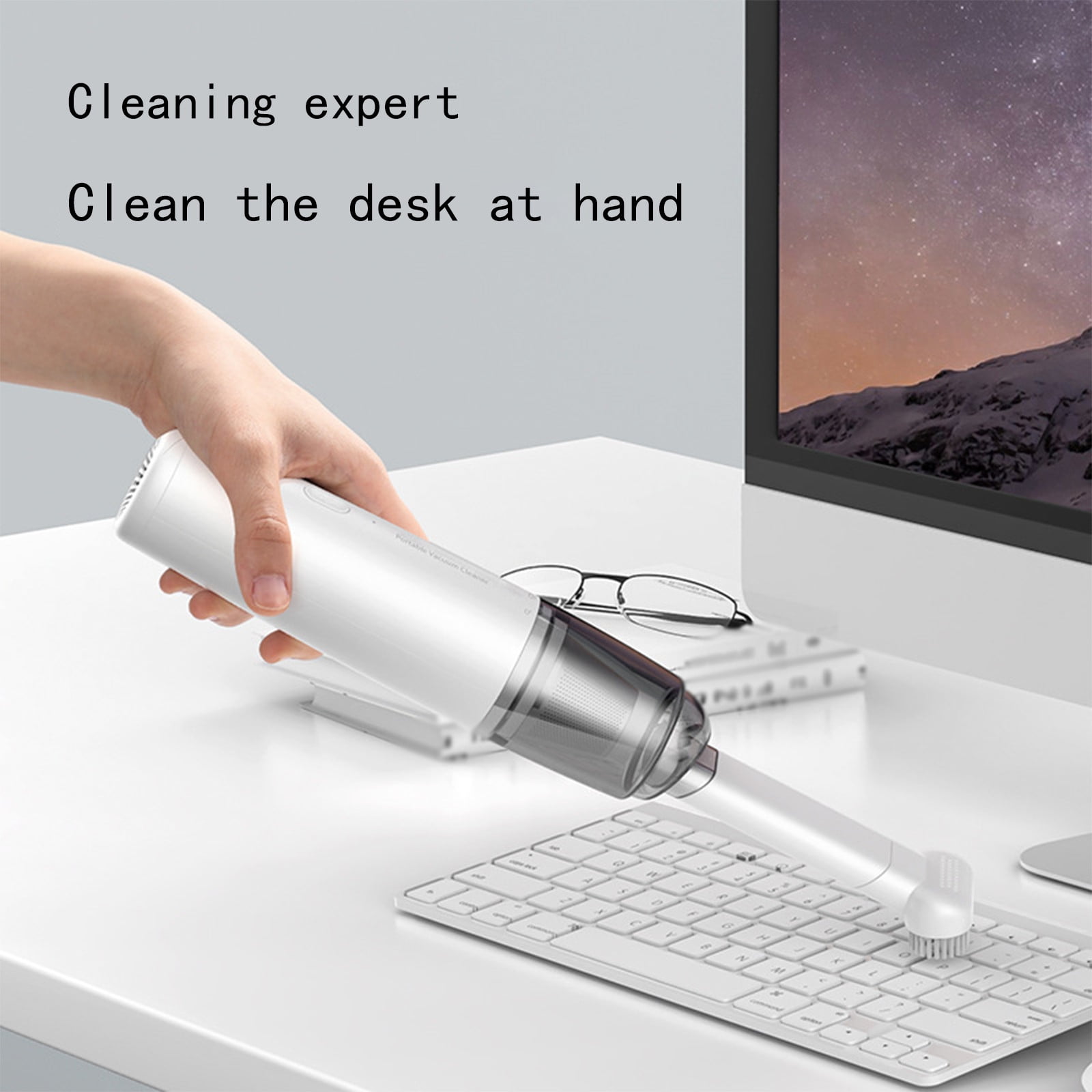 Car Vacuum with Powerful Suction, Mini Vacuum with Metal/Plastic Filter for Crevices, Keyboard Cleaner, USB Rechargeable Save 50% off