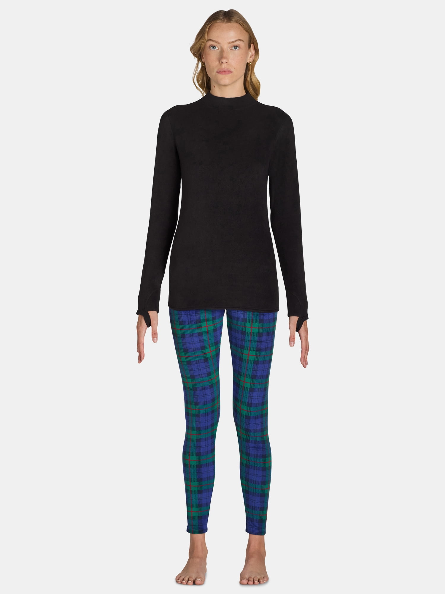 ClimateRight by Cuddl Duds Stretch Fleece Women's Long Sleeve Mock Neck Base Layer Top, Sizes XS to 4X