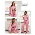 thumbnail image 3 of Silk Satin Pajamas for Women Set 2 Piece Silk Pjs Long Sleeve Top Cozy Sleepwear Silky Pajamas, 3 of 6