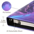 thumbnail image 3 of FORMRS 3 Ring Photo Album 4"x6" Self Adhesive Large Capacity PU Leather Cover, Blue Road, 3 of 8