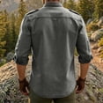 thumbnail image 4 of longantii Men's Shirt Fashion Distressed Denim Lapel T Shirts Comfy Long-Sleeve Button Down Tees 2026 Summer Work Shacket Jackets with Pockets Dark Gray L, 4 of 4