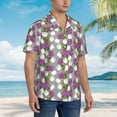 thumbnail image 6 of Uemuo Rose Flowers Printed Regular Fit Short Sleeve Casual Hawaiian Shirt for Men,Aloha shirt,Tropical shirt,Floral print shirt,Vacation Beach shirt-XX-Large, 6 of 9