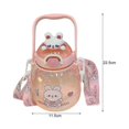 thumbnail image 5 of Straw Bottle Refillable Large Capacity Portable Shoulder Strap Cartoon Water Cup For StudentsWhite, 5 of 5