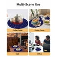 thumbnail image 2 of 15 Inch Round Placemats Set of 6, Christmas Blue Non Slip Heat Insulation PP Table Mats, Winter Snowflakes Xmas Retro Washable Place Mats for Kitchen Dining Party Table Decor, 2 of 7