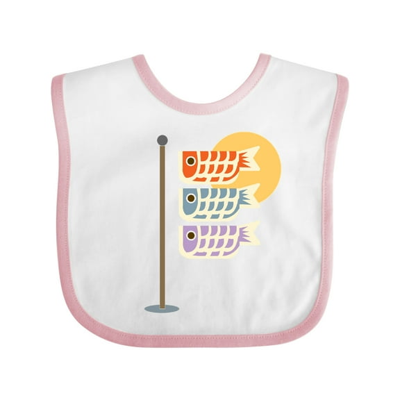 Inktastic Japanese Carp Fish Flags Boys or Girls Baby Bib