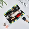 thumbnail image 3 of blue Lemon Makeup Bag, Large Capacity Travel Cosmetic Bag for Women Girls- Travel Toiletry Bag Leather Portable Waterproof Makeup Case Organizer with Handle, 3 of 4