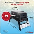 thumbnail image 2 of Grill Boss 1 Burner Portable Gas Grill, Propane Tabletop for Outdoor Cooking, Black, 2 of 14