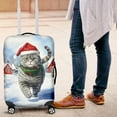 thumbnail image 4 of Hello Winter Scottish Fold Frosty Morning Walk Welcome Snowy Christmas Travel Luggage Cover Cat Lover Kitten Owner Gifts Suitcase Dust Protective Decor - 02018, 4 of 5