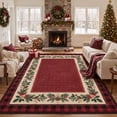thumbnail image 4 of KUETH 5'x7' Christmas Machine Washable Area Rug, Non-Slip Rugs for Living Room, Bedroom and Dining Area, Red, 4 of 8